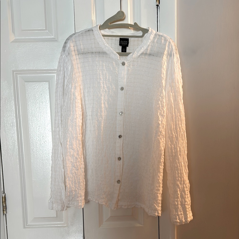 Beautiful Eileen Fisher Textured Cotton Shirt, size 2X